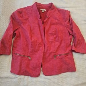 Roz & Ali Dark Pink 3/4 sleeve Jacket size 1×